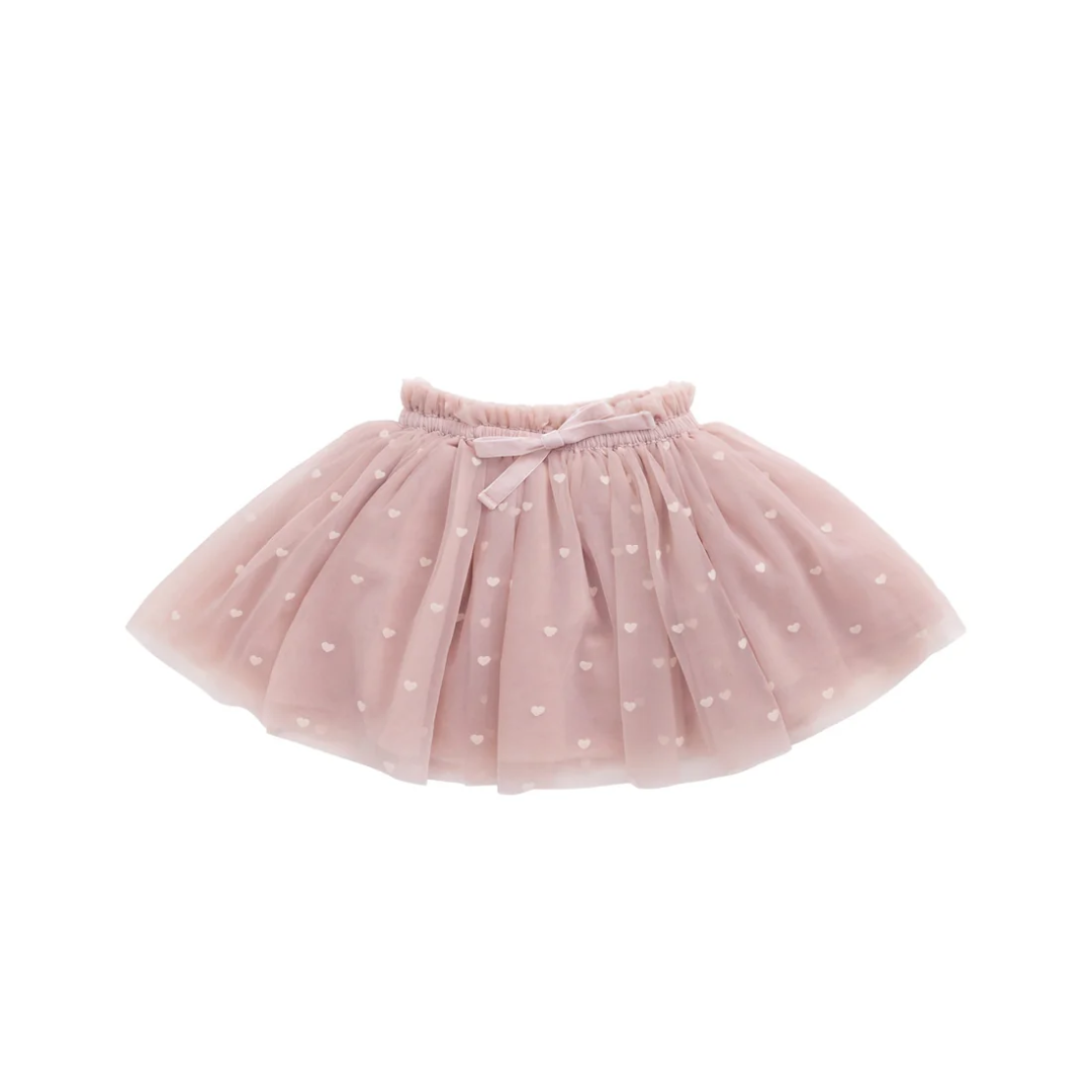 JAMIE KAY│Lottie Skirt愛心嫩紗澎澎裙．Petite Heart Rose Smoke