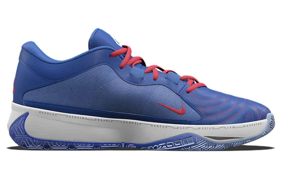 【代購】Nike Freak 5 Durable Breathable Low Top Basketball Shoes Men's Blue Red