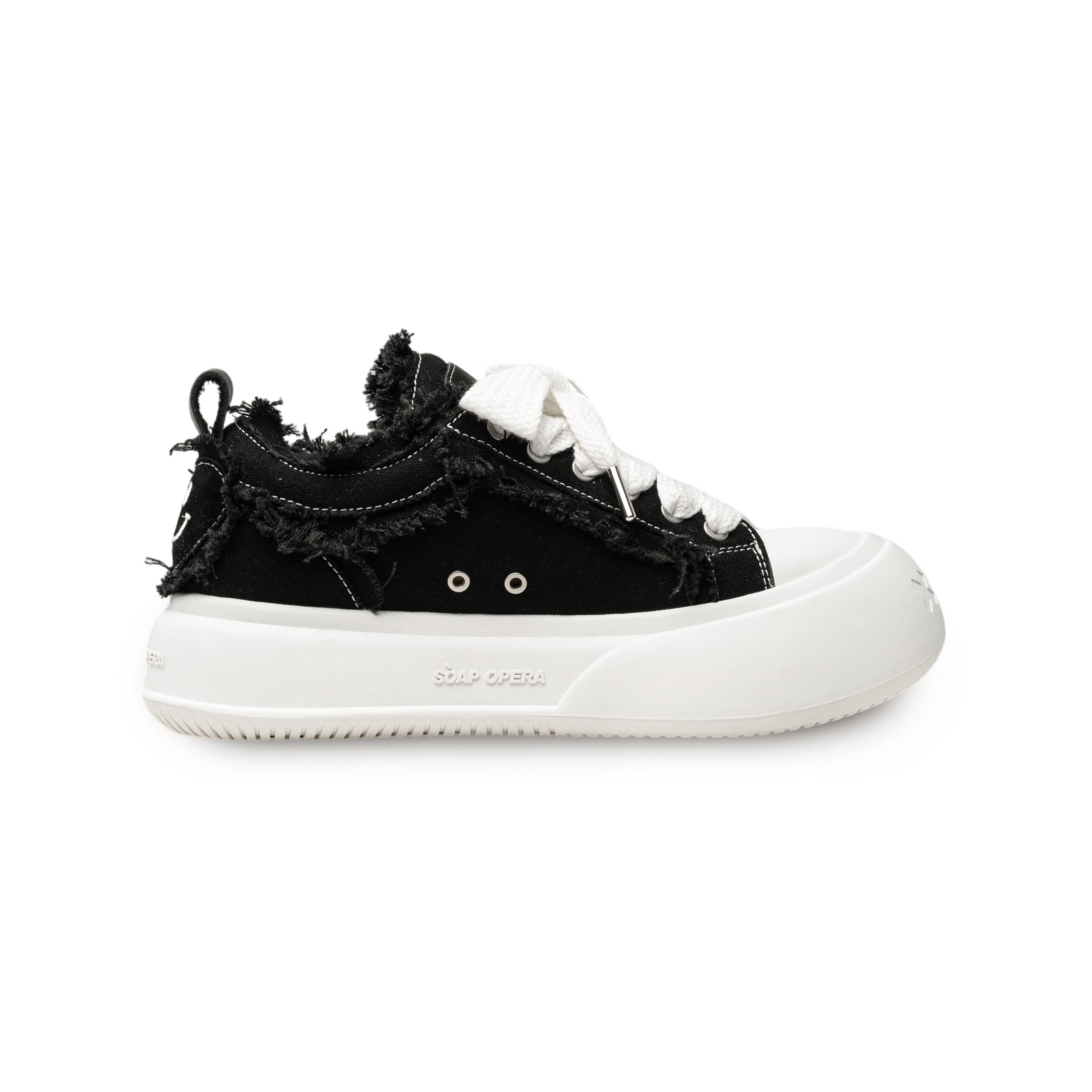【代購】SOAP OPERA Anti Slip Wear Resistant Low Top Canvas Skateboard Shoes 5cm Unisex Black
