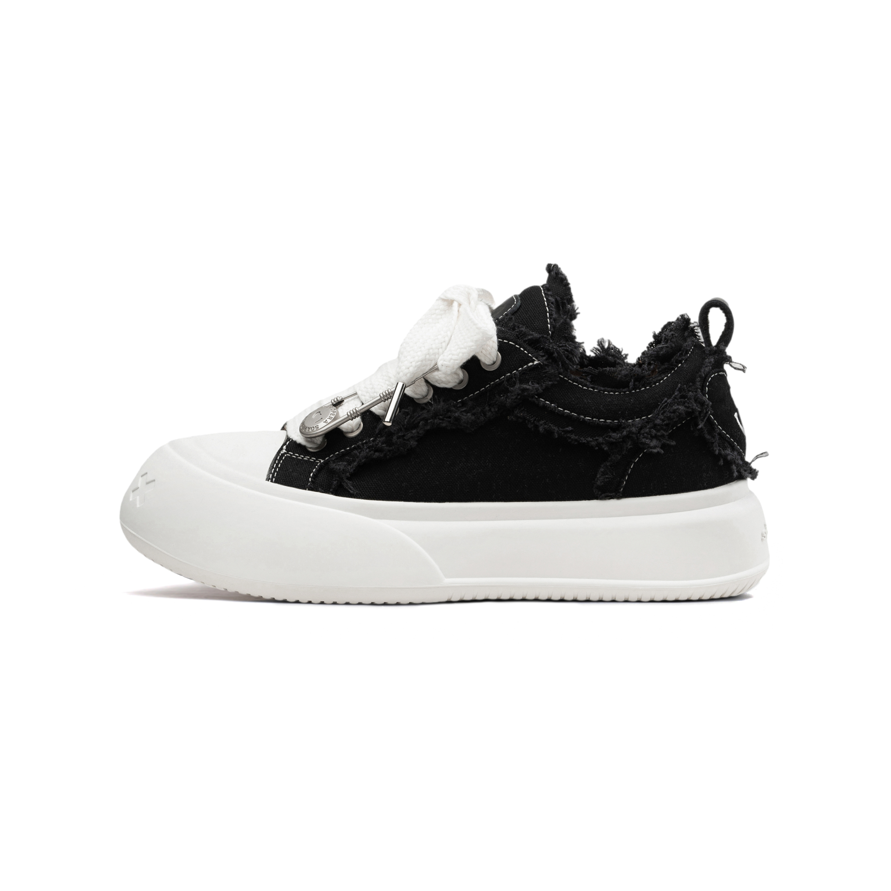 【代購】SOAP OPERA Anti Slip Wear Resistant Low Top Canvas Skateboard Shoes 5cm Unisex Black