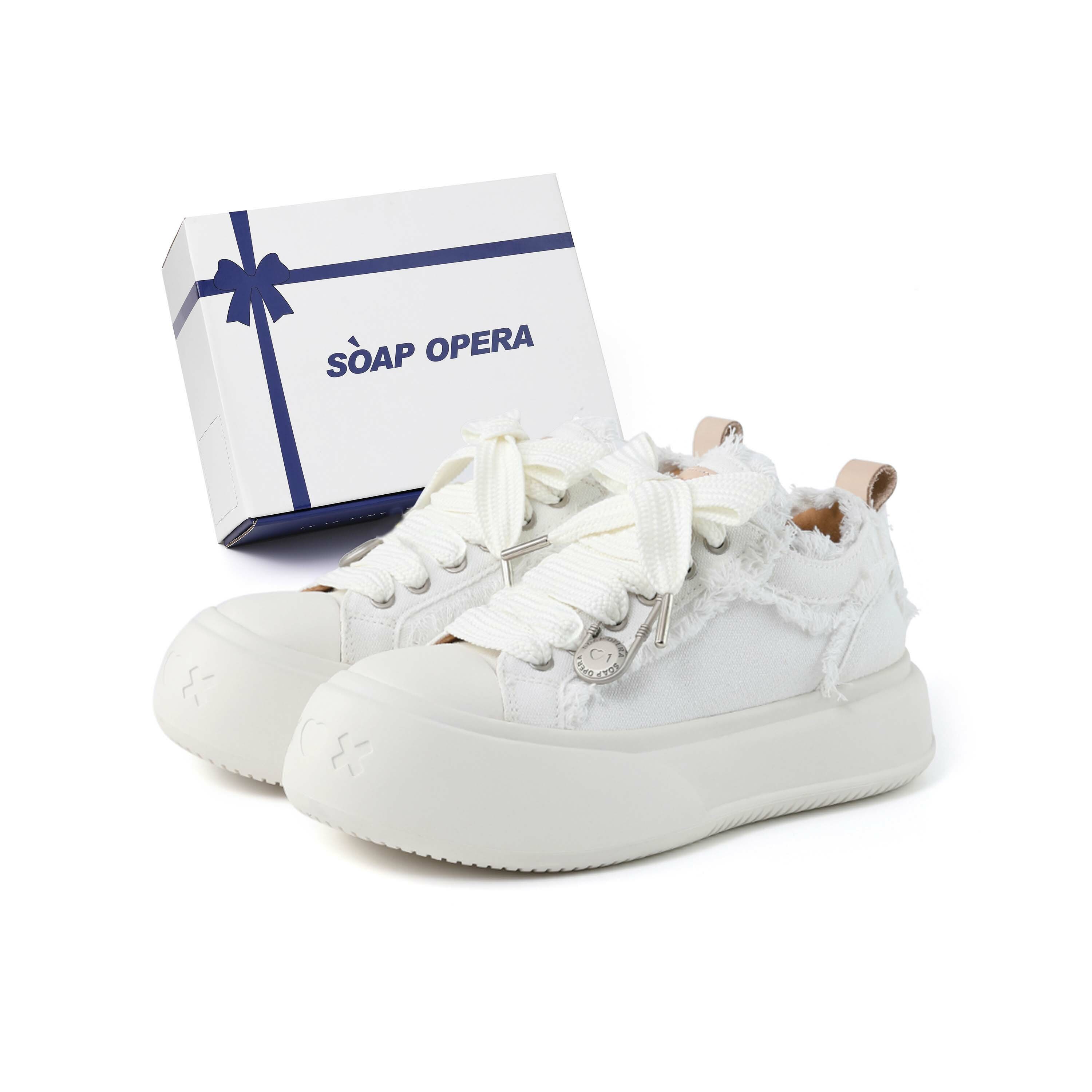 【代購】SOAP OPERA Anti Slip And Wear Resistant Height Increasing Low Top Canvas Skateboard Shoes 5cm Unisex Box