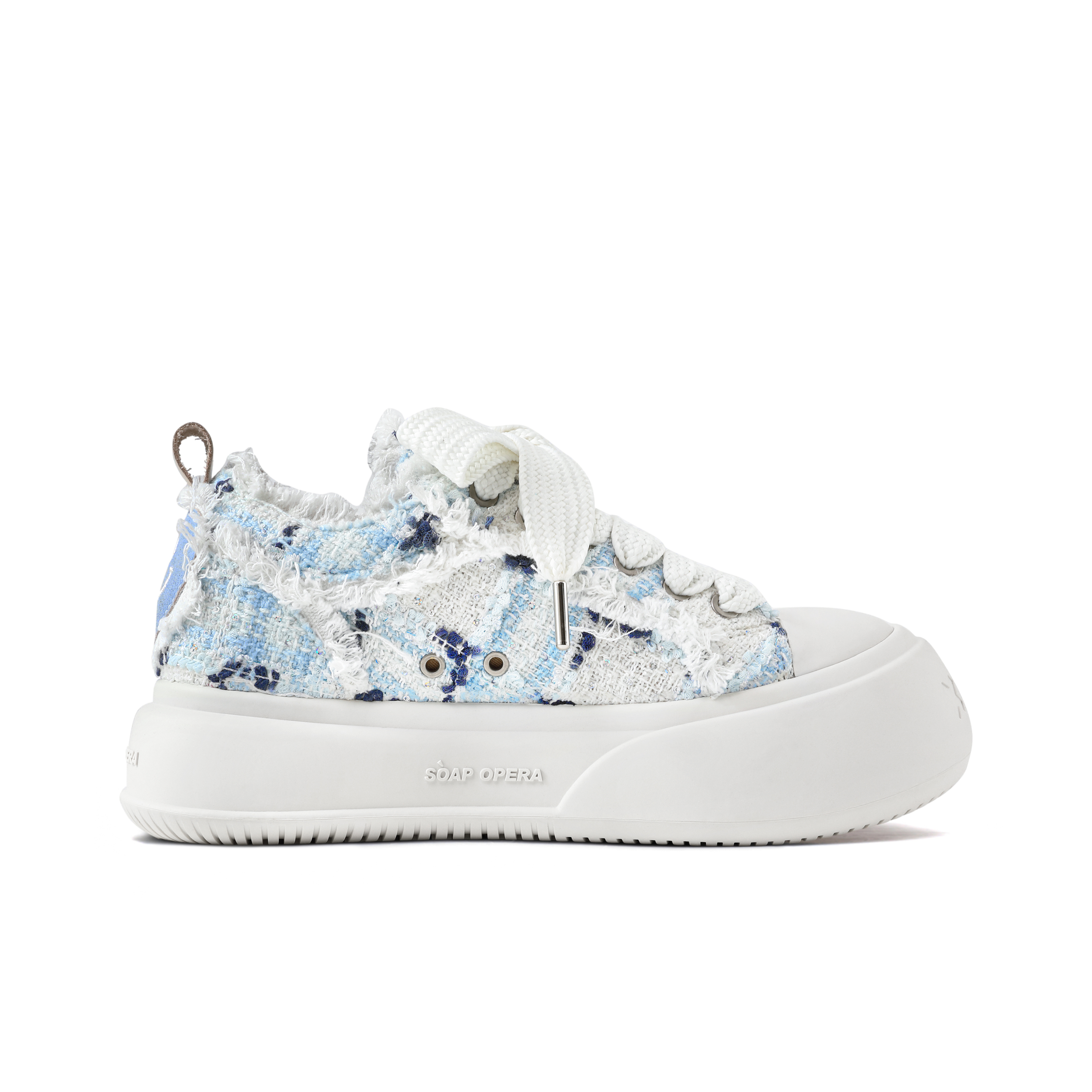 【代購】SOAP OPERA Fluffy Series Skateboard Shoes Unisex Low-Top White/Blue