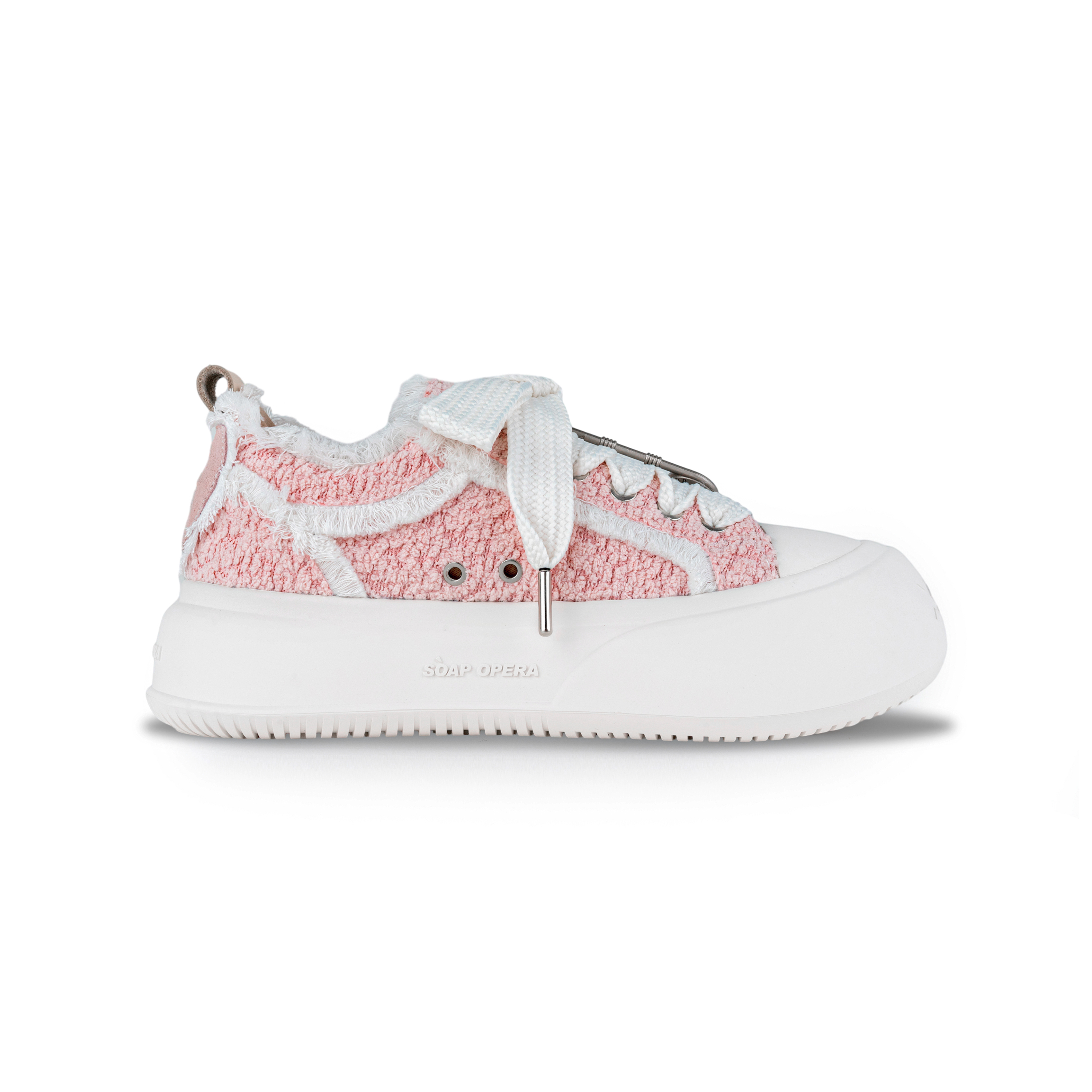 【代購】SOAP OPERA Fluffy Series Laugh Anti Slip Wear Resistant Low Top Canvas Shoes Unisex Pink White