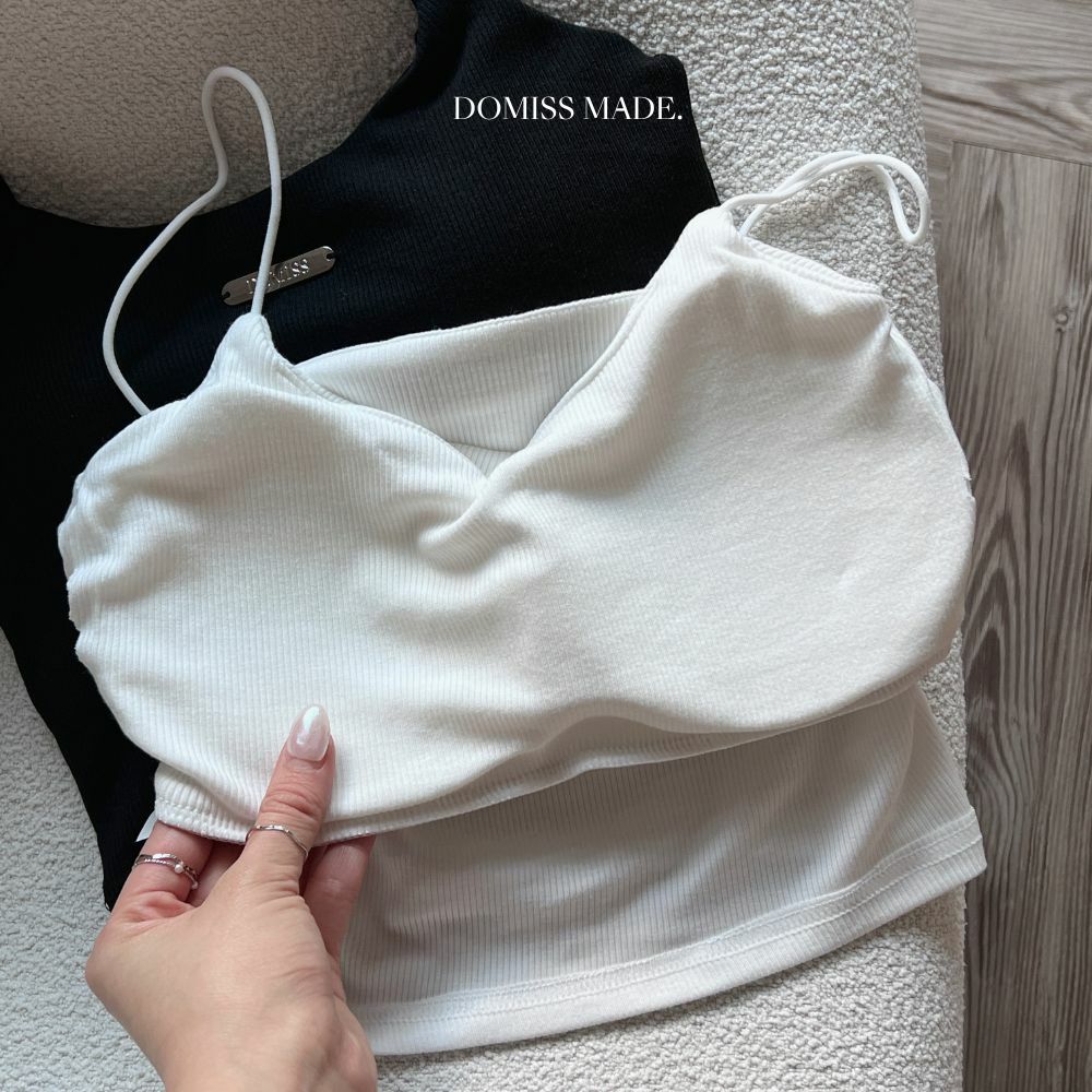 【DOMISS自訂】店長推薦! 裸感包覆鐵牌Bra背心 細肩彈性背心-3色 內衣(現貨)