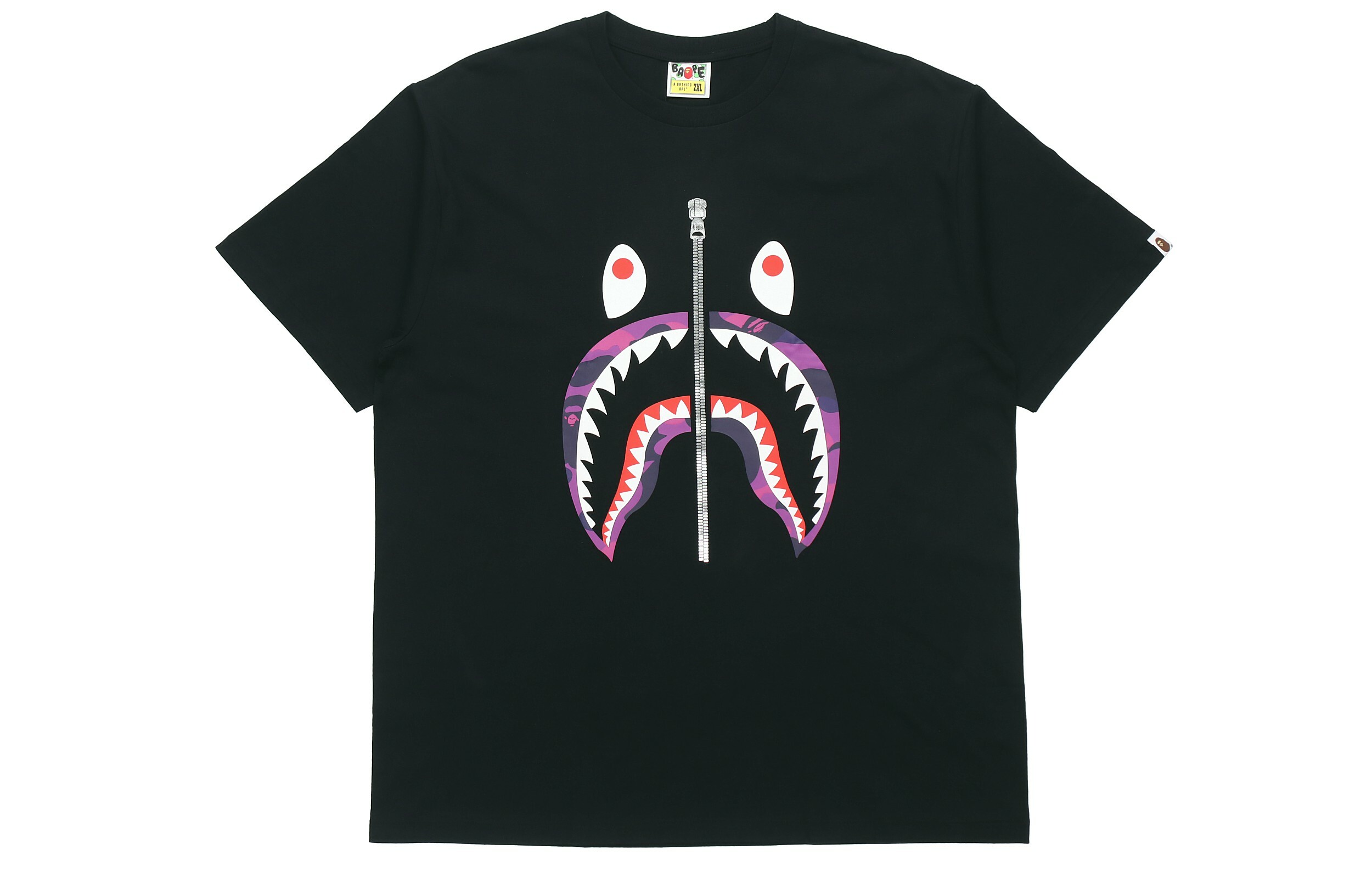 【代購】A BATHING APE Color Camo Silver Zip Shark Tee SS23