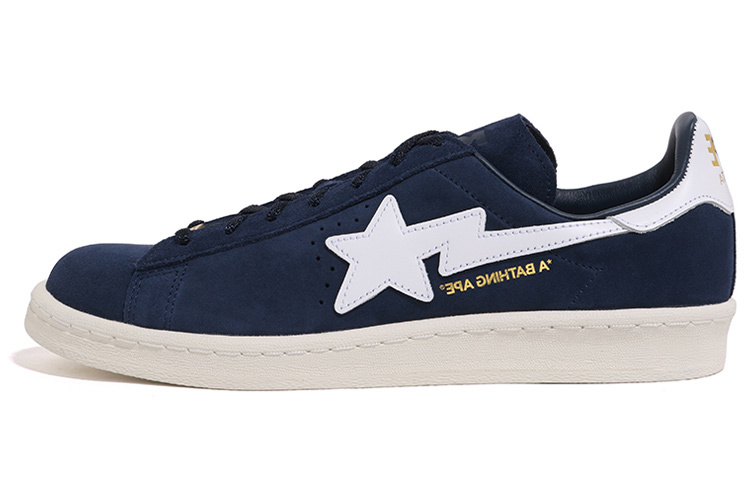 【代購】Adidas Originals x A BATHING APE Campus 80 Casual Skateboard Shoes Unisex Midnight Blue