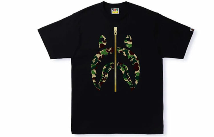 【代購】A BATHING APE Abc Camo Gold Zip Shark Tee