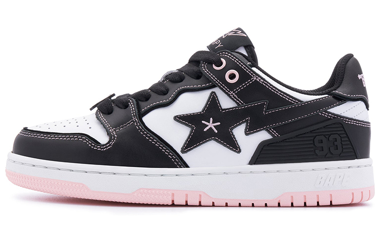 【代購】BAPY x A BATHING APE SK8 STA Stylish Skateboarding Shoes Women's Black White Pink