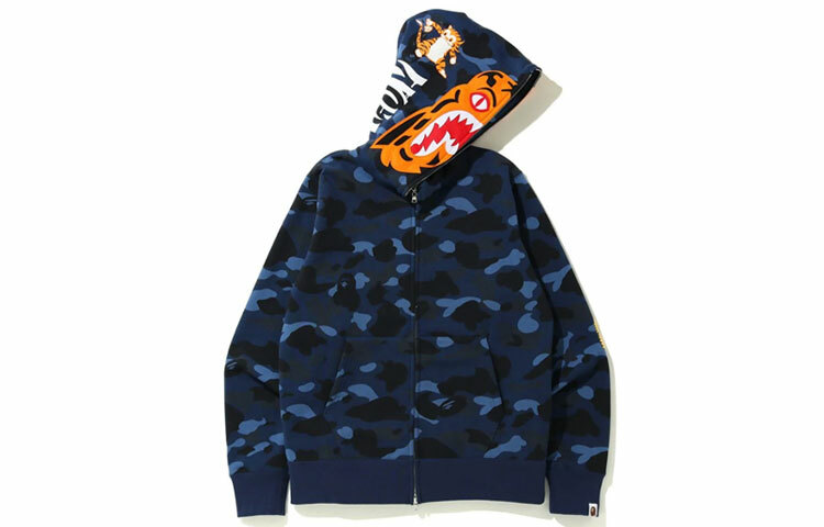 【代購】A BATHING APE Color Camo Shark Wide Full Zip Double Hoodie