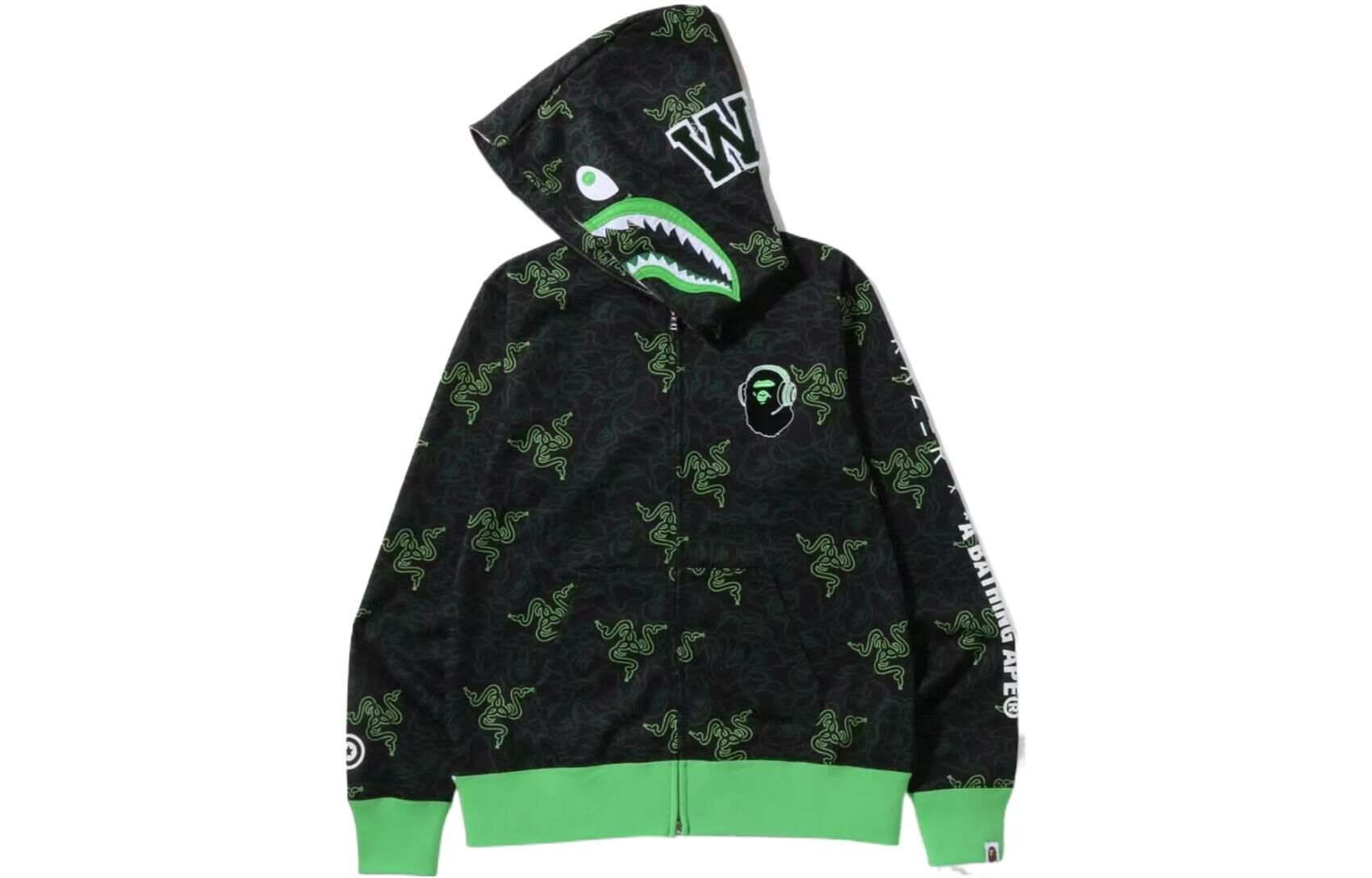 【代購】A BATHING APE X Razer Neon Camo Shark Full Zip Hoodie