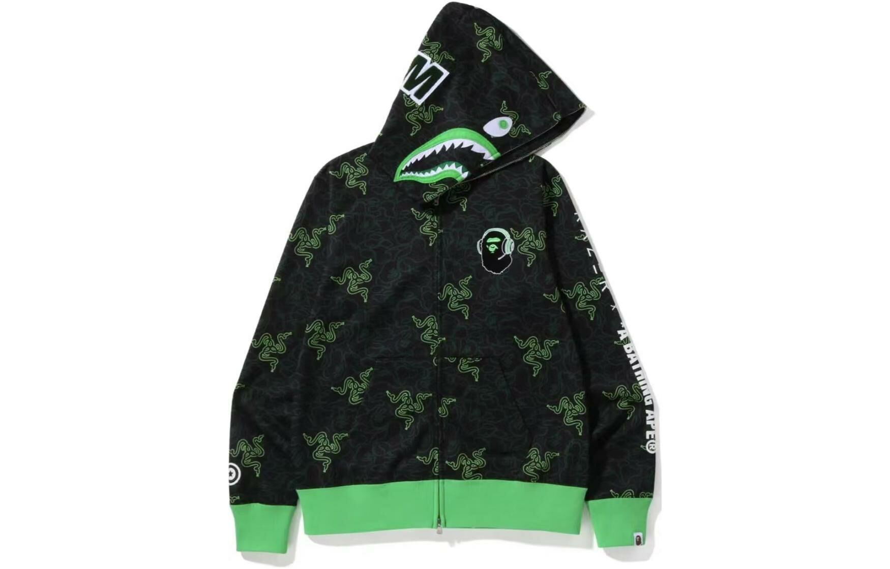 【代購】A BATHING APE X Razer Neon Camo Shark Full Zip Hoodie
