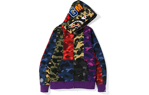 【代購】A BATHING APE Mix Camo Crazy Shark Full Zip Hoodie