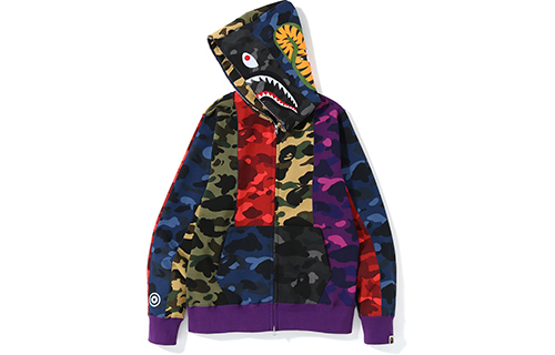 【代購】A BATHING APE Mix Camo Crazy Shark Full Zip Hoodie