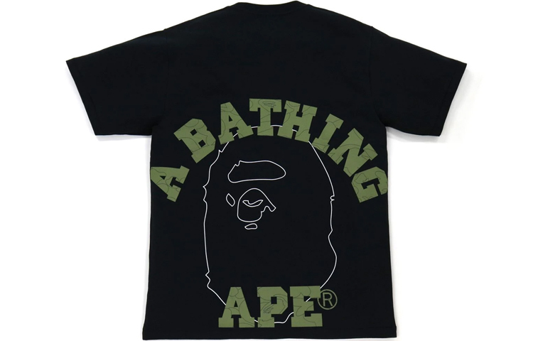 【代購】A BATHING APE Line 1st Camo Face Over College Tee