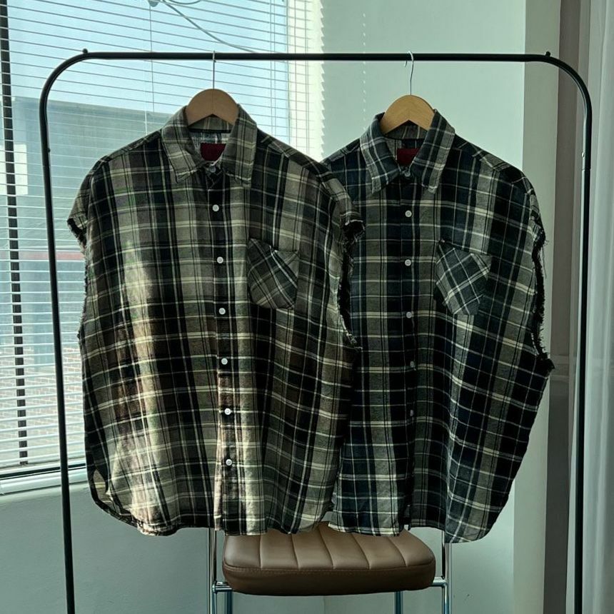 格仔背心恤衫 EDEN-004V