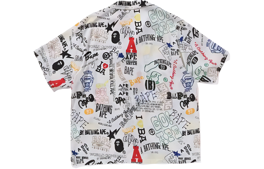 【代購】A BATHING APE Hand Draw Open Collar S/S Shirt