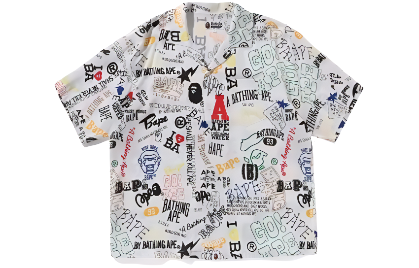 【代購】A BATHING APE Hand Draw Open Collar S/S Shirt