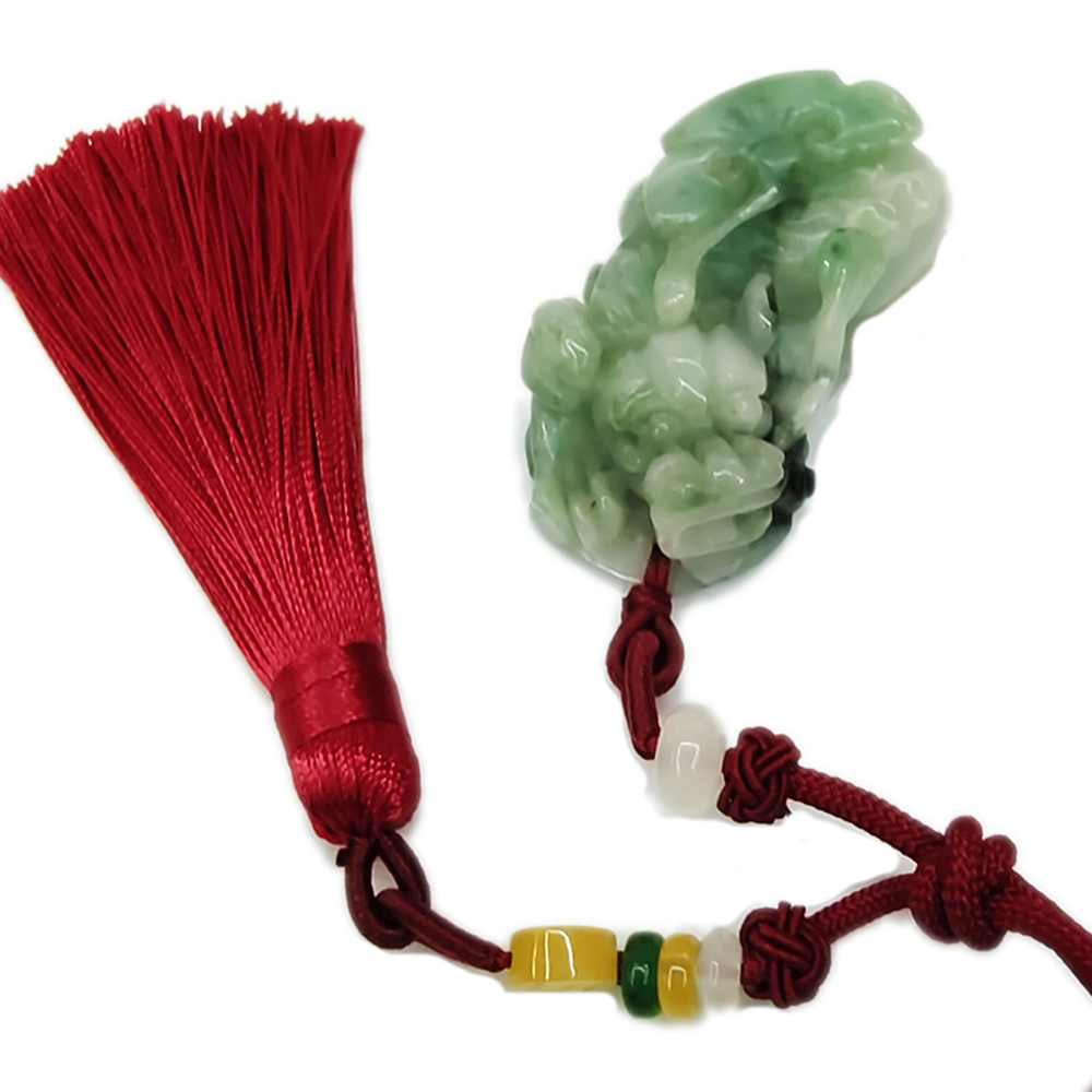 貔貅{事業有成}豆青玉珮 吉祥掛飾【十方】134002