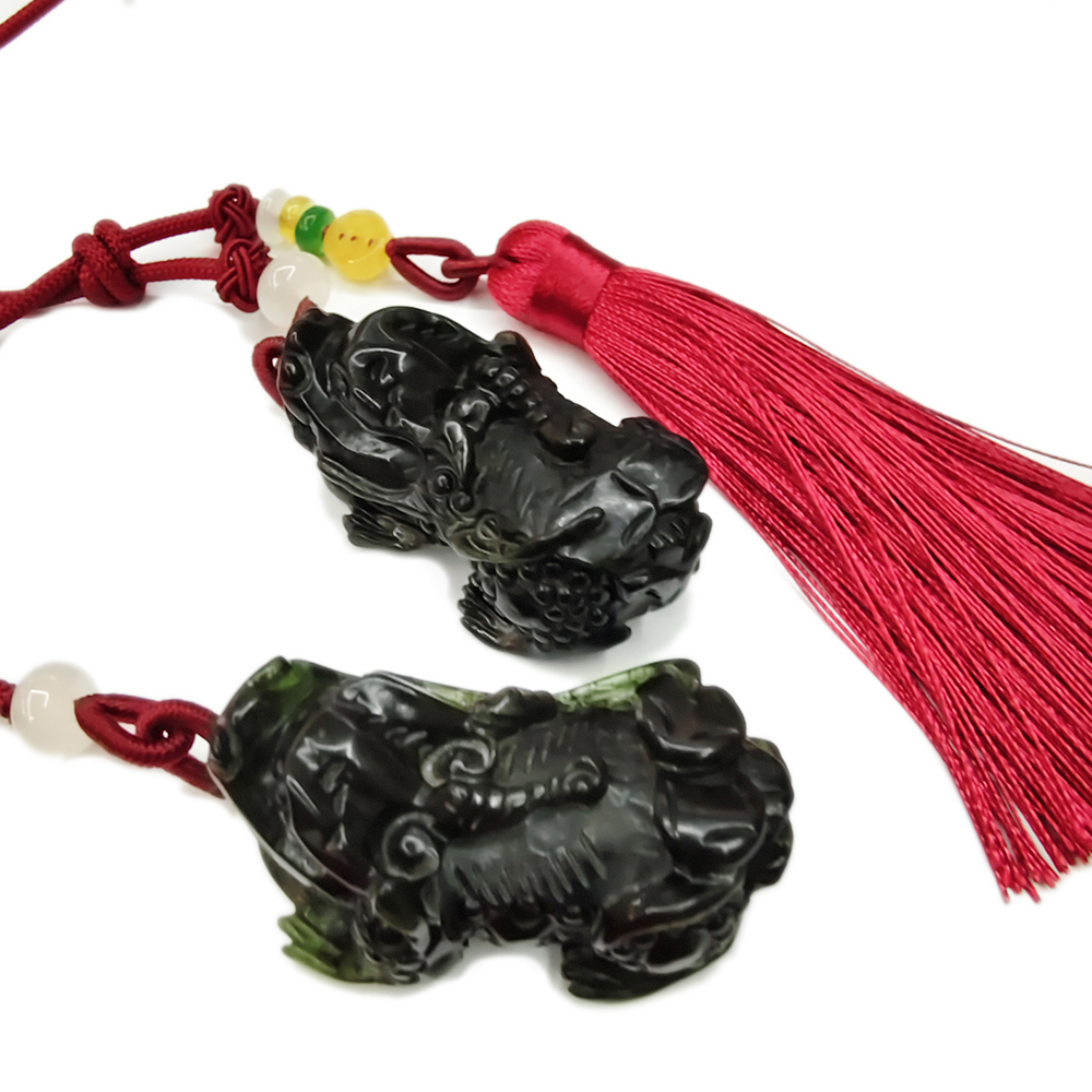 貔貅墨玉{開運招財}1對掛飾【十方】150283