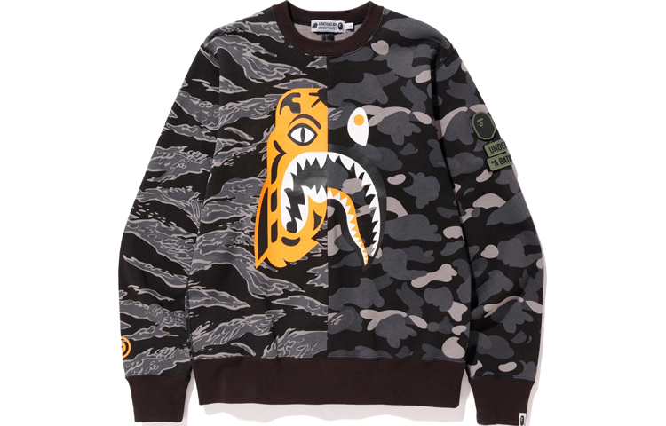 【代購】A BATHING APE X Undefeated Tiger Shark Half Crewneck