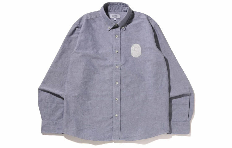 【代購】A BATHING APE Large Ape Head Oxford Bd Shirt