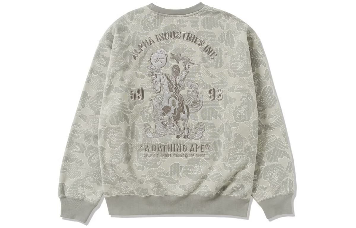 【代購】A BATHING APE X Alpha Industries Crewneck Sweater