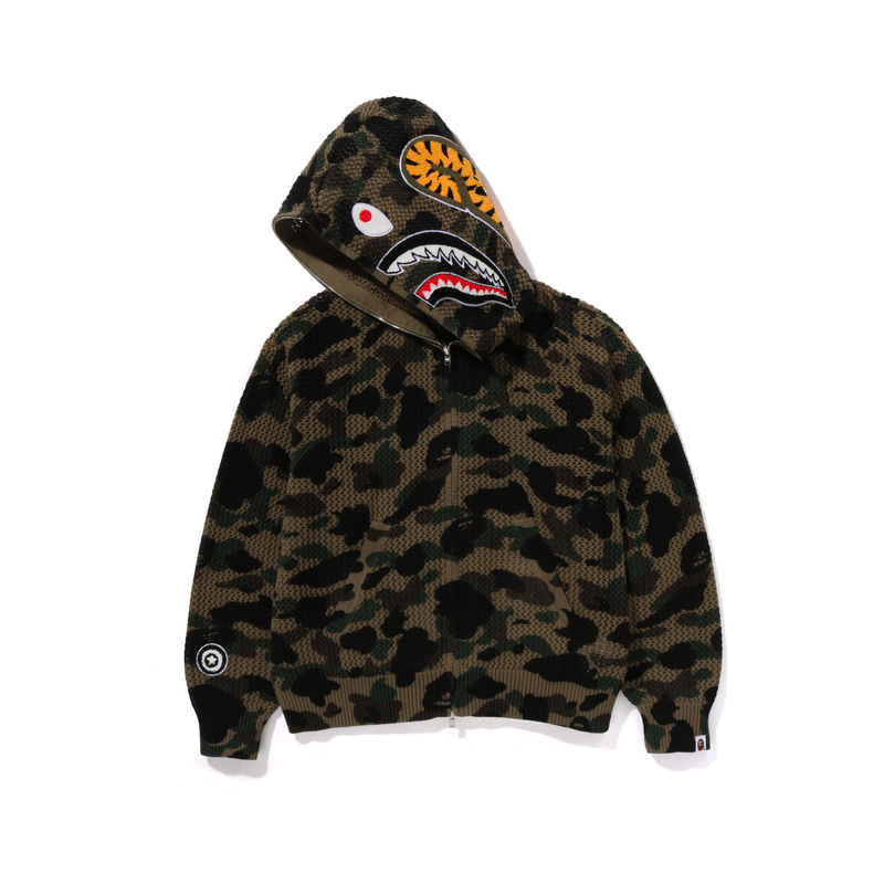 【代購】A BATHING APE 1st Camo Crochet Shark Full Zip Hoodie