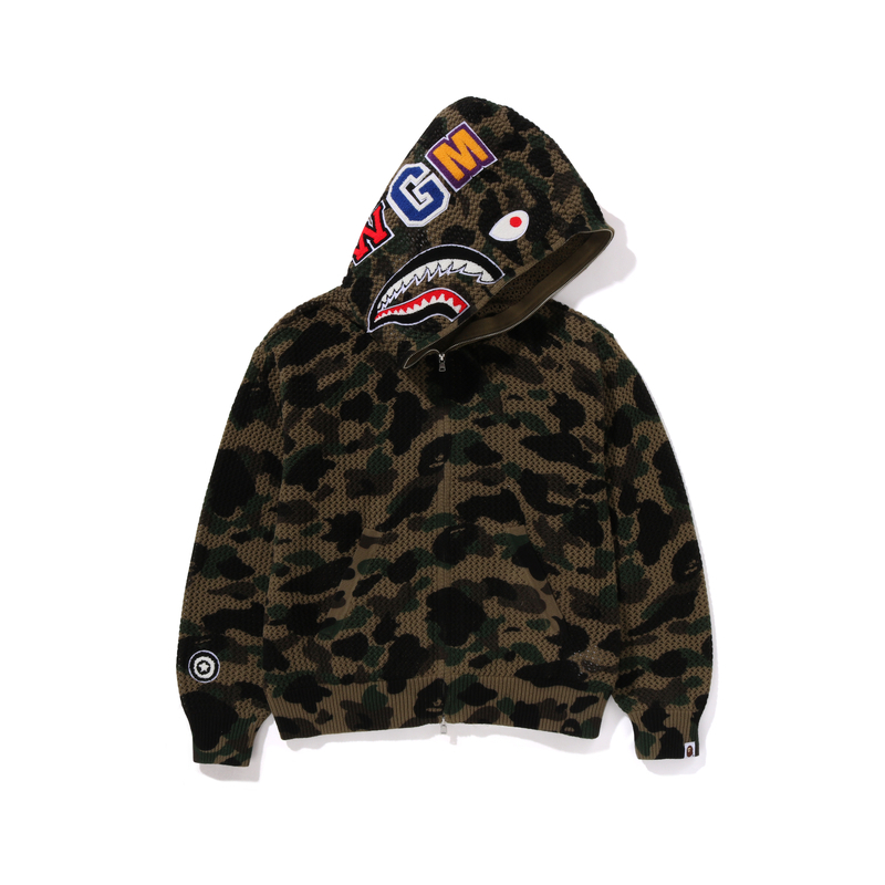 【代購】A BATHING APE 1st Camo Crochet Shark Full Zip Hoodie