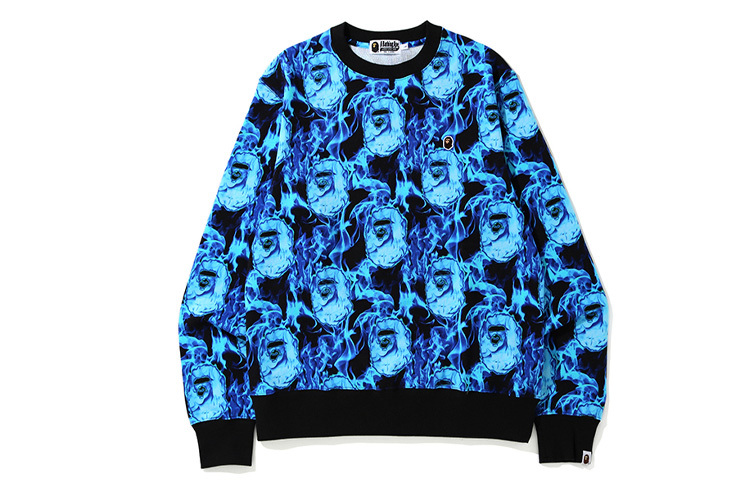 【代購】A BATHING APE Flame Wide Crewneck