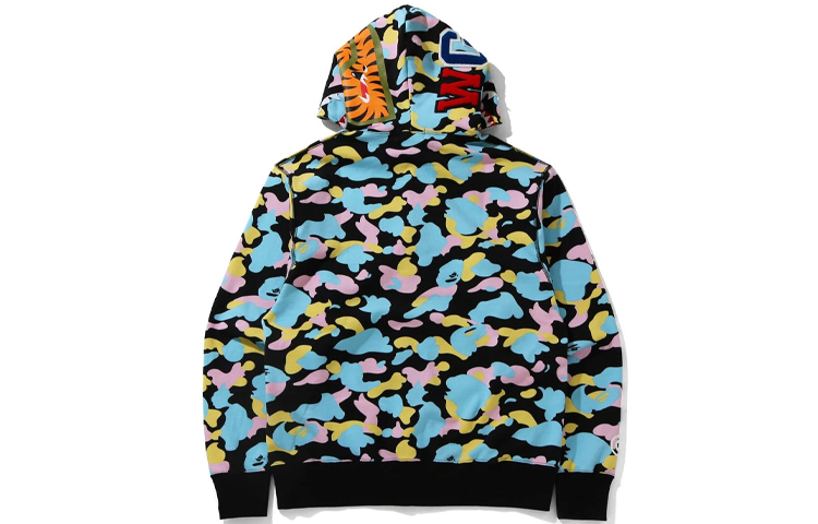 【代購】A BATHING APE New Multi Camo Shark Relaxed Full Zip Hoodie