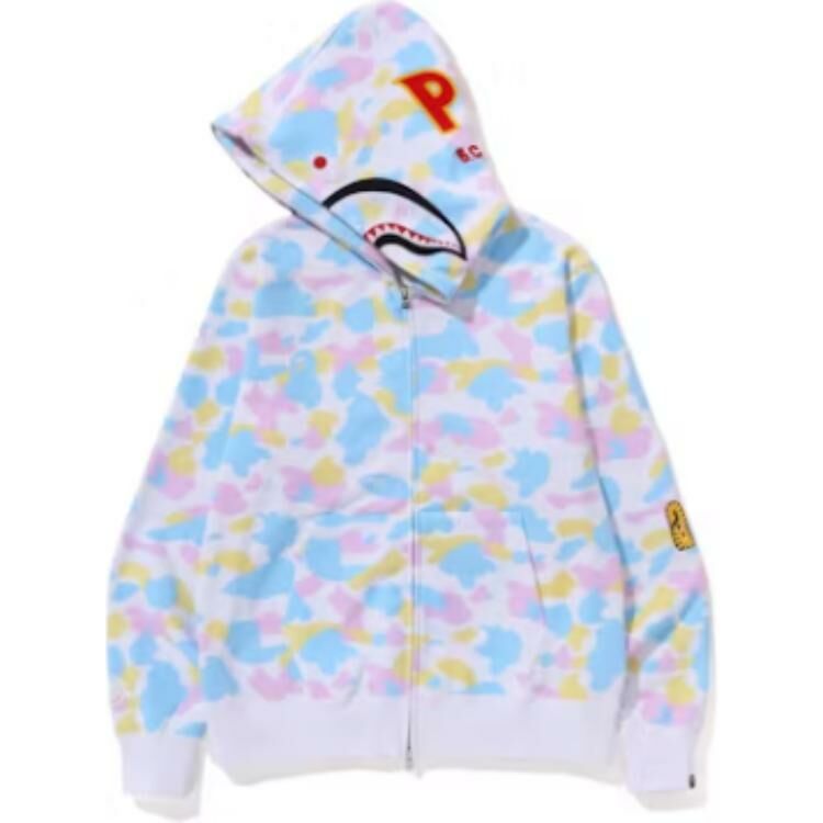 【代購】A BATHING APE New Multi Camo 2nd Shark Full Zip Hoodie