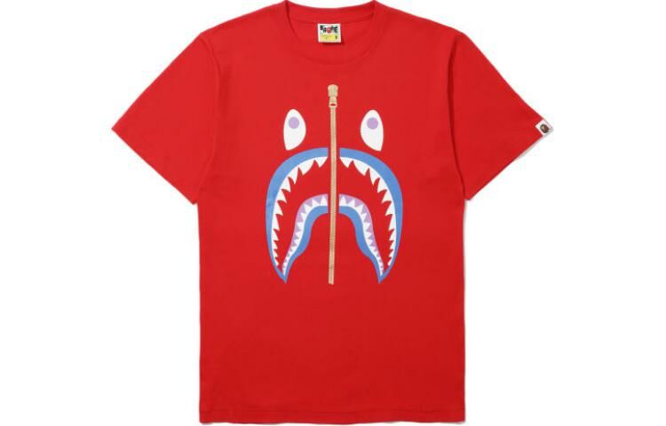 【代購】A BATHING APE Colors Gold Zip Shark Tee SS19