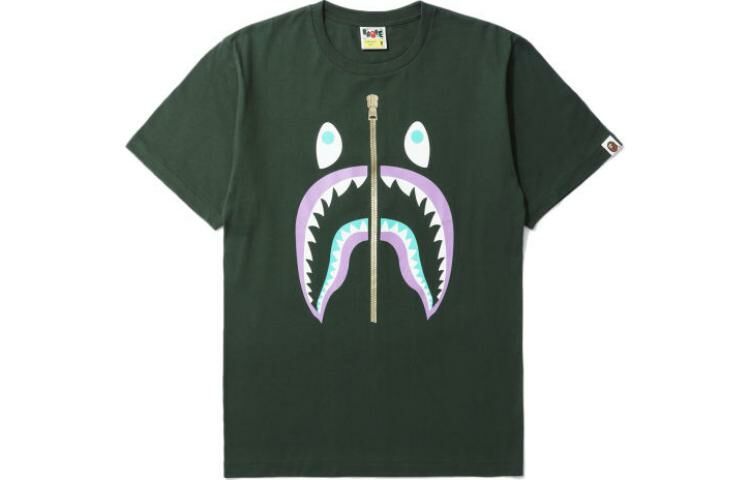 【代購】A BATHING APE Colors Gold Zip Shark Tee SS19
