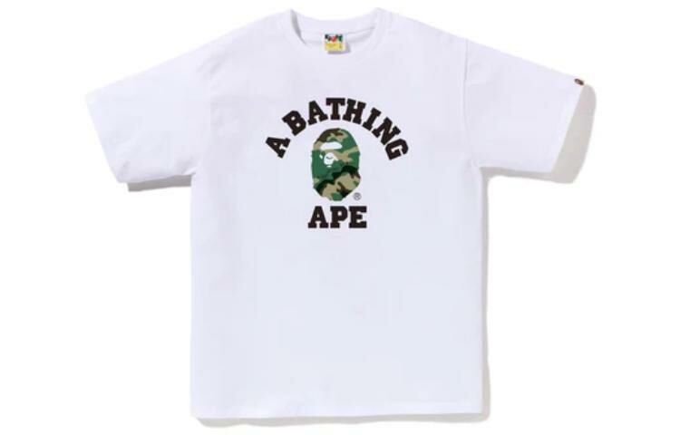 【代購】A BATHING APE Woodland Camo College Tee SS23