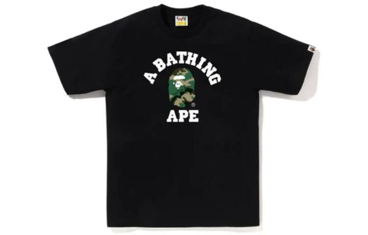 【代購】A BATHING APE Woodland Camo College Tee SS23