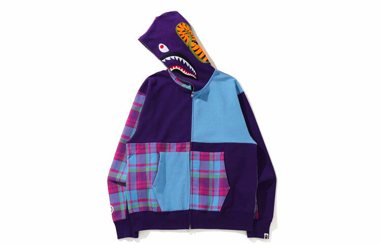 【代購】A BATHING APE Check Shark Relaxed Full Zip Hoodie