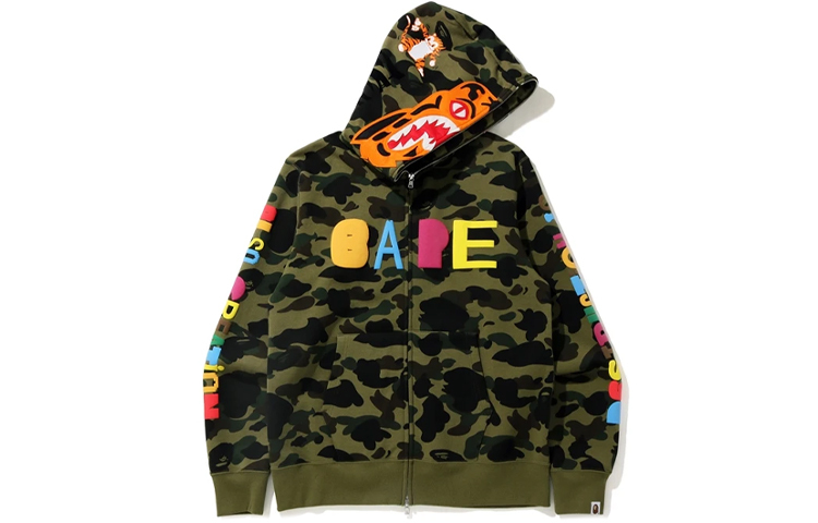 【代購】A BATHING APE x READYMADE Shark Collection BAPE X READYMADE Collaboration Sweatshirt Men's Green Camouflage