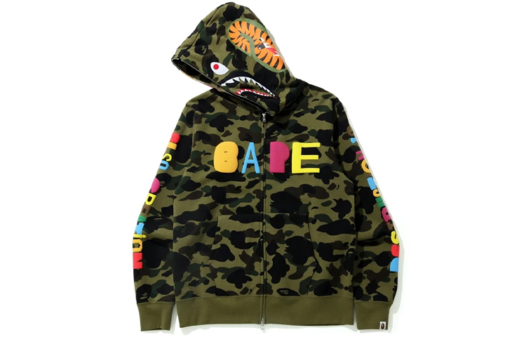 【代購】A BATHING APE x READYMADE Shark Collection BAPE X READYMADE Collaboration Sweatshirt Men's Green Camouflage