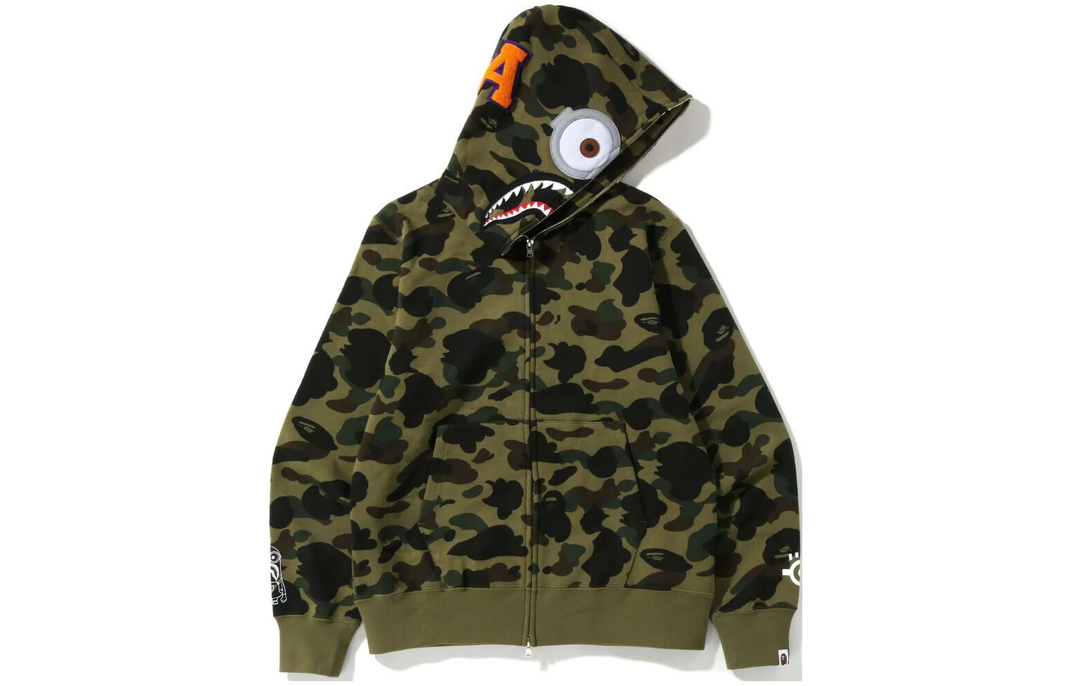 【代購】A BATHING APE X Minions 1st Camo Shark Full Zip Hoodie