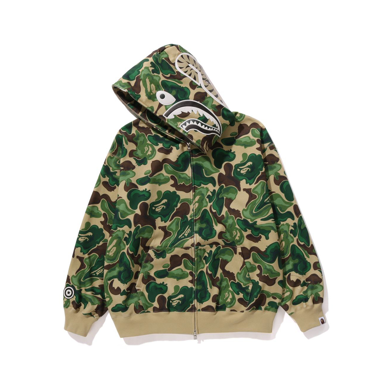 【代購】A BATHING APE® FW23 Art Camo Shark Zip-front Hoodie