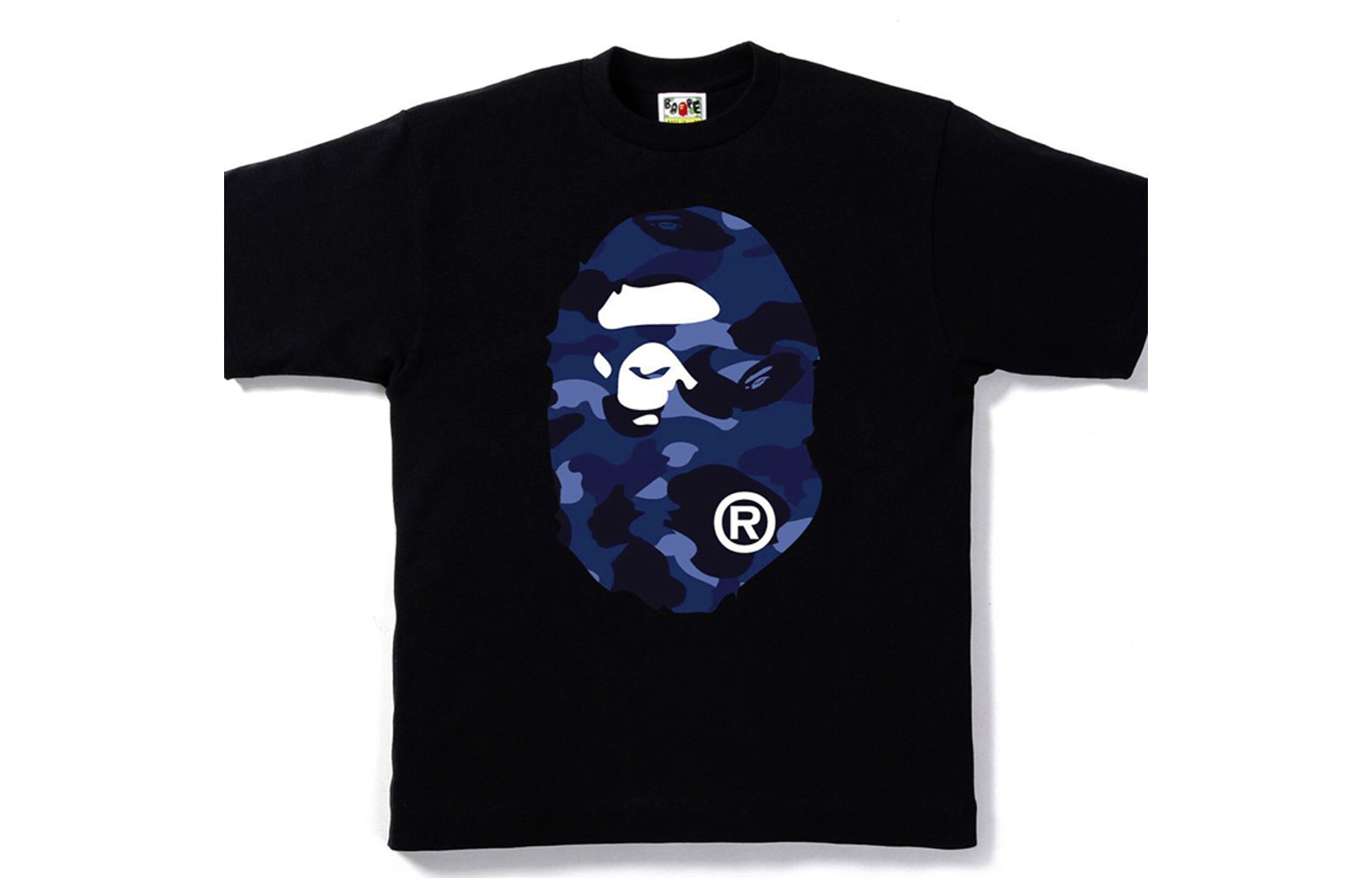 【代購】A BATHING APE Head Series Color Camo Big Ape Head T Shirt Unisex Black