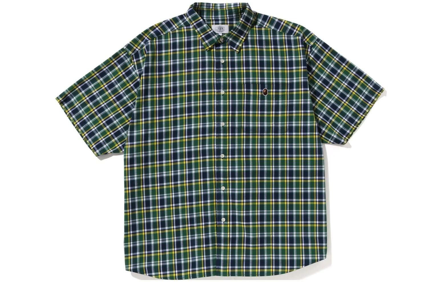 【代購】A BATHING APE Mini Ape Head Check Loose Fit S/S Shirt