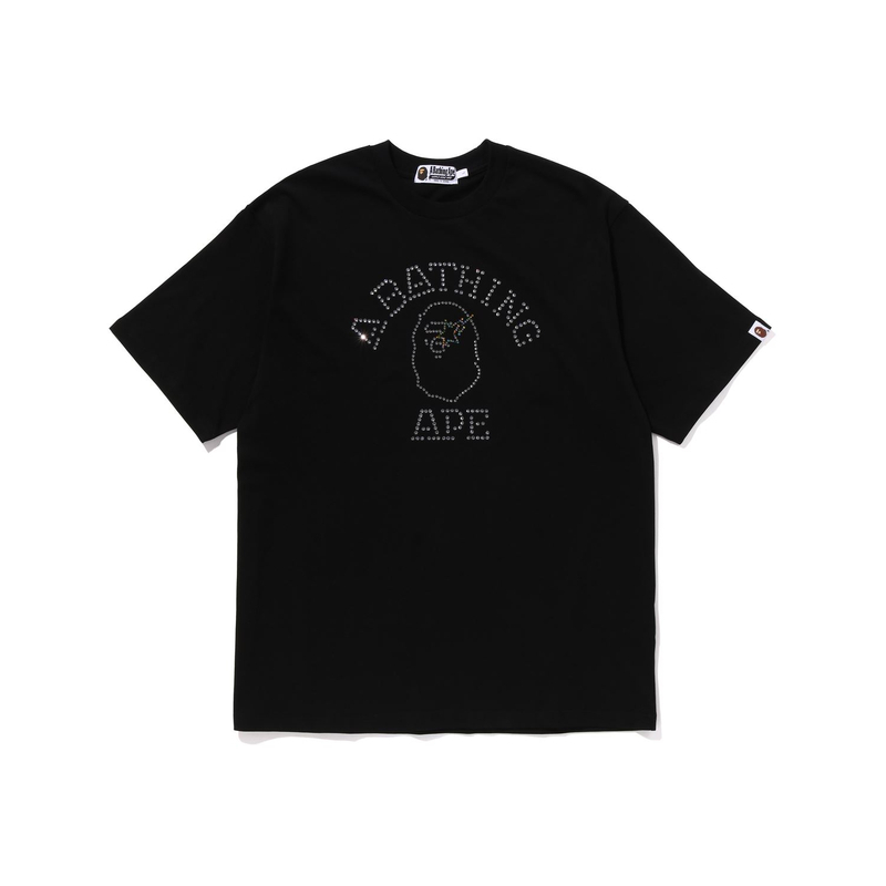 【代購】A BATHING APE Rhinestone College Relaxed Fit Tee