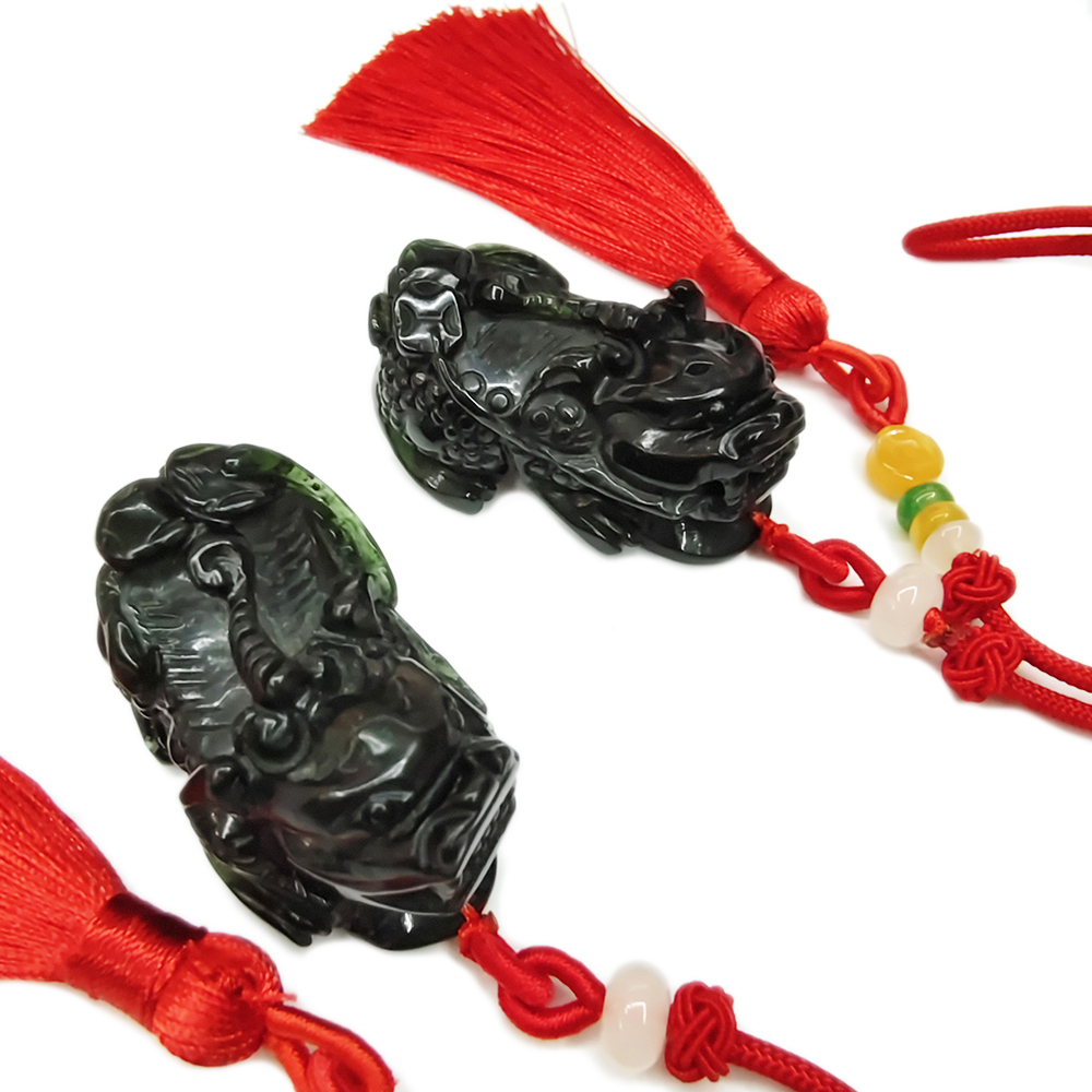 貔貅墨玉{開運招財}1對掛飾【十方】150284