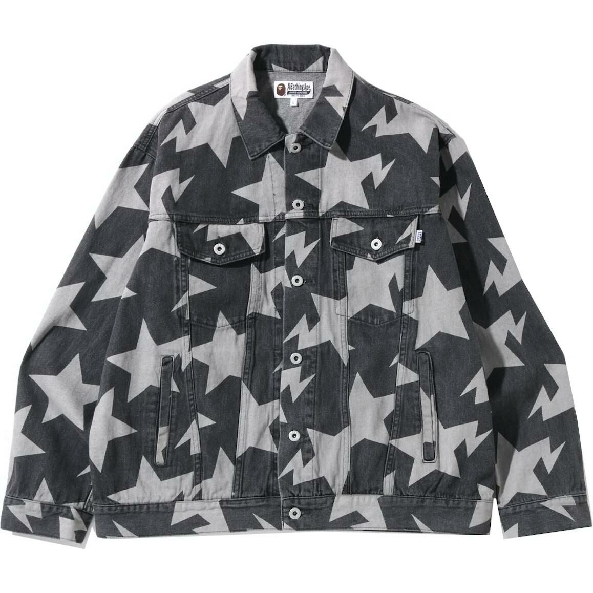 【代購】A BATHING APE Sta Pattern Loose Fit Denim Jacket