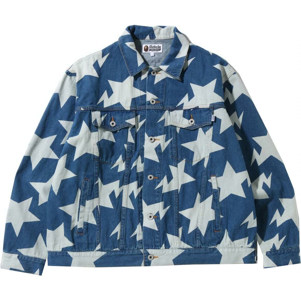 【代購】A BATHING APE Sta Pattern Loose Fit Denim Jacket