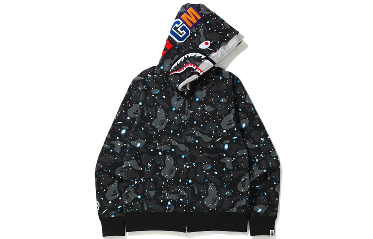 【代購】A BATHING APE Space Camo Shark Wgm Full Zip Hoodie