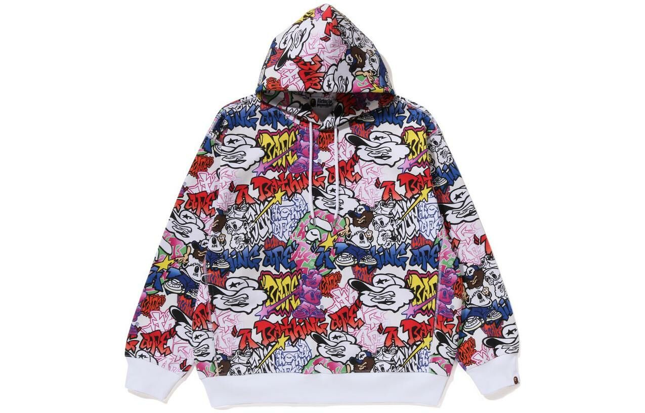 【代購】A BATHING APE Graffiti Pattern Pullover Hoodie