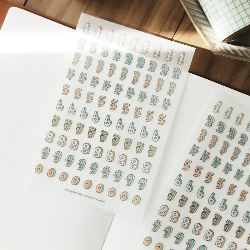 數字 2入轉印貼紙｜右手超人