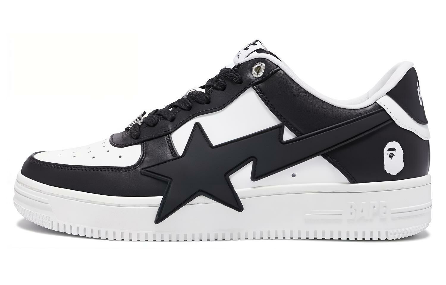 【代購】A BATHING APE STA OS Anti-Slip Wear-Resistant Low-Top Skateboard Shoes Men's White Black